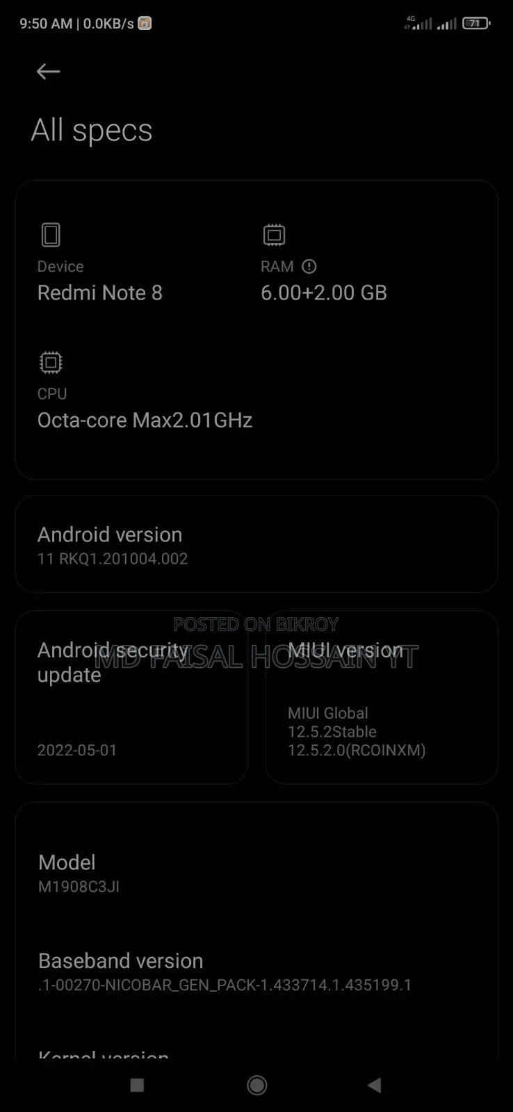 Xiaomi Redmi Note 8 128 GB Blue