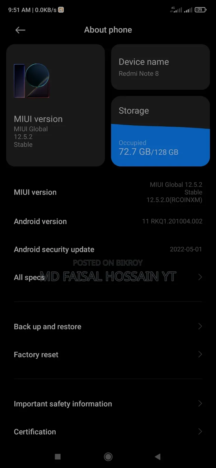 Xiaomi Redmi Note 8 128 GB Blue