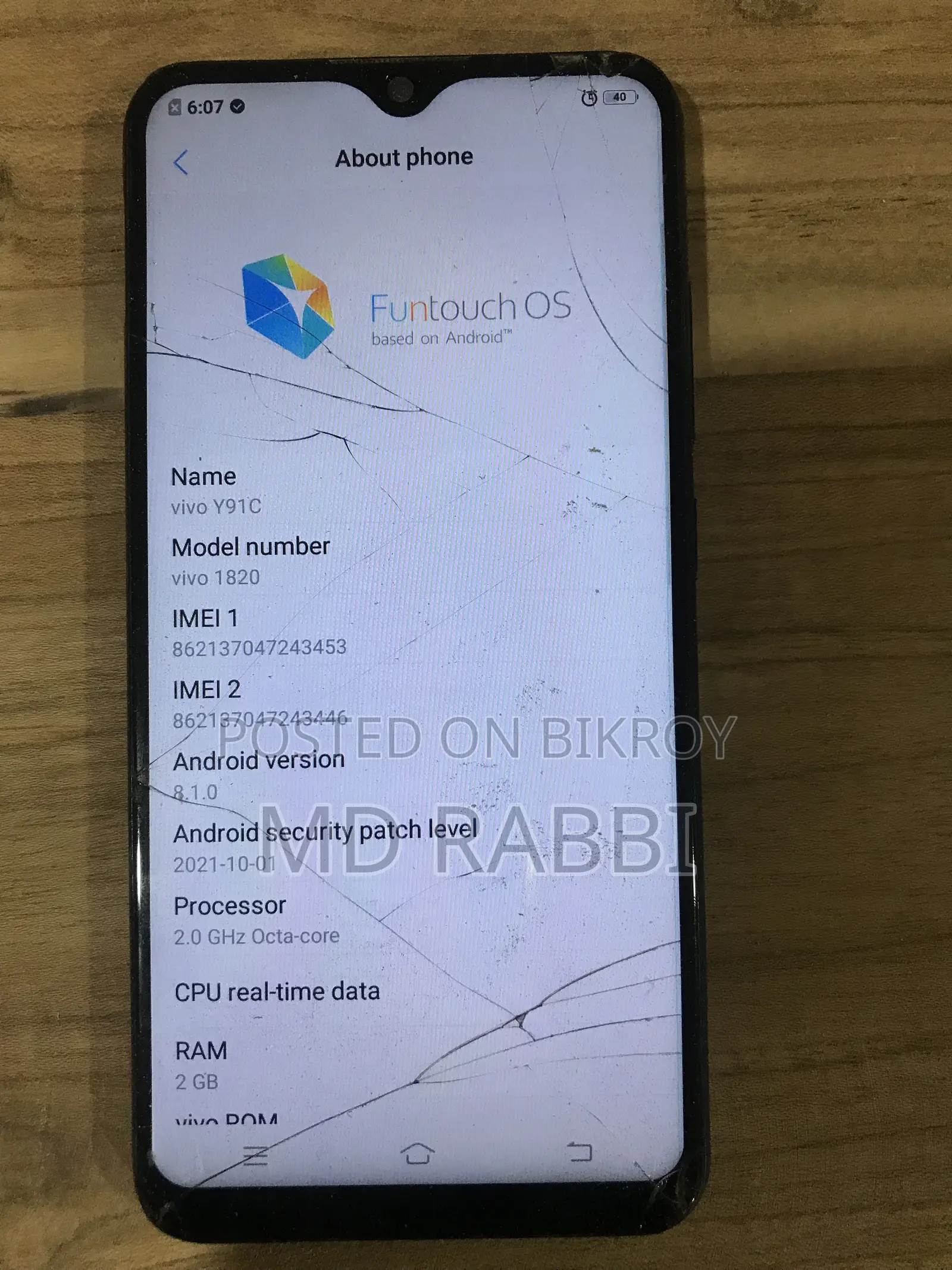 Vivo Y91c 32 GB Blue