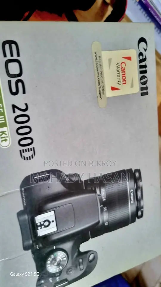 Canon EOS 2000D DSLR Camera With 18-55mm Kit Lens