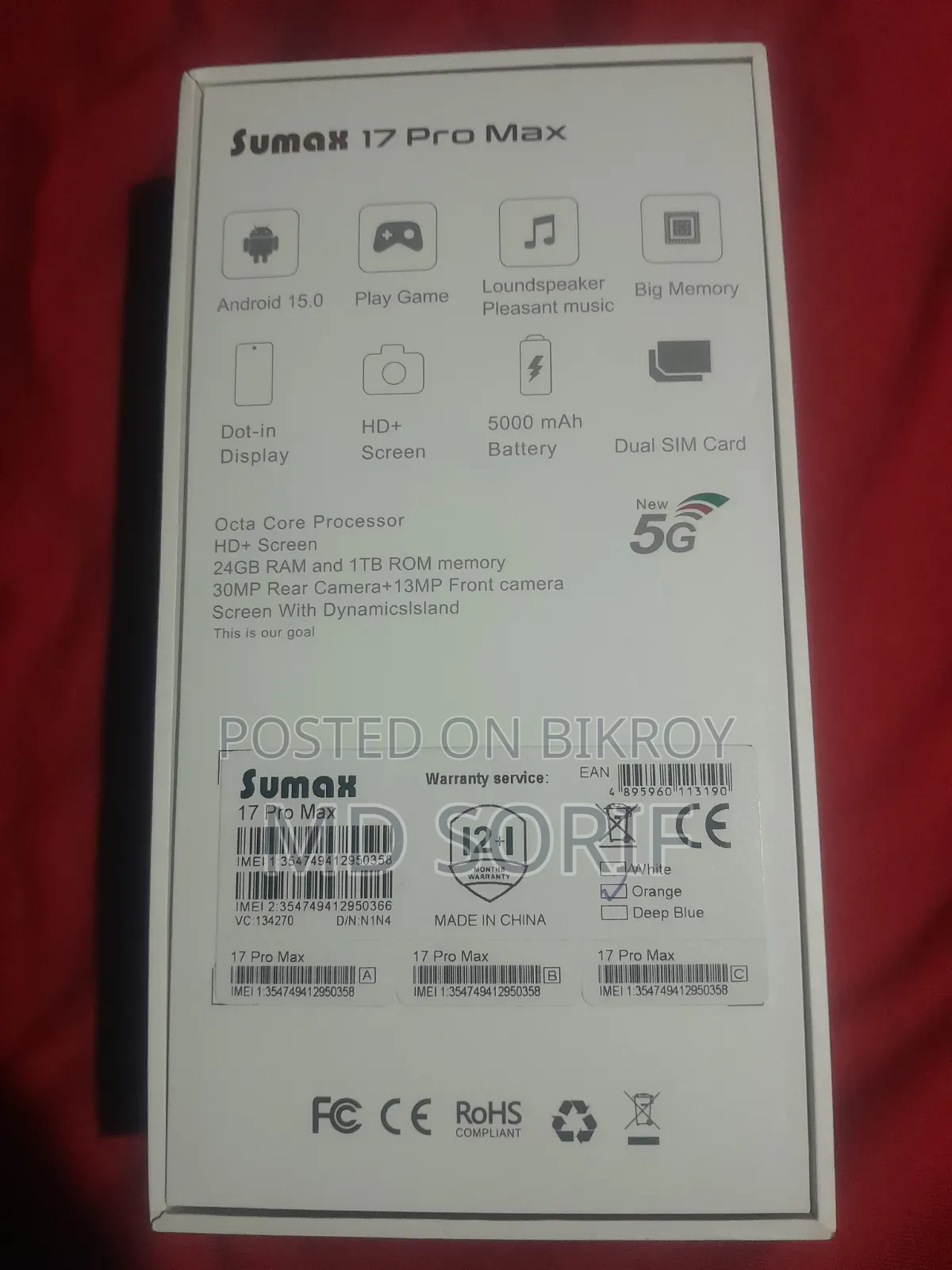 New Apple iPhone 17 Pro Max 1 TB Orange