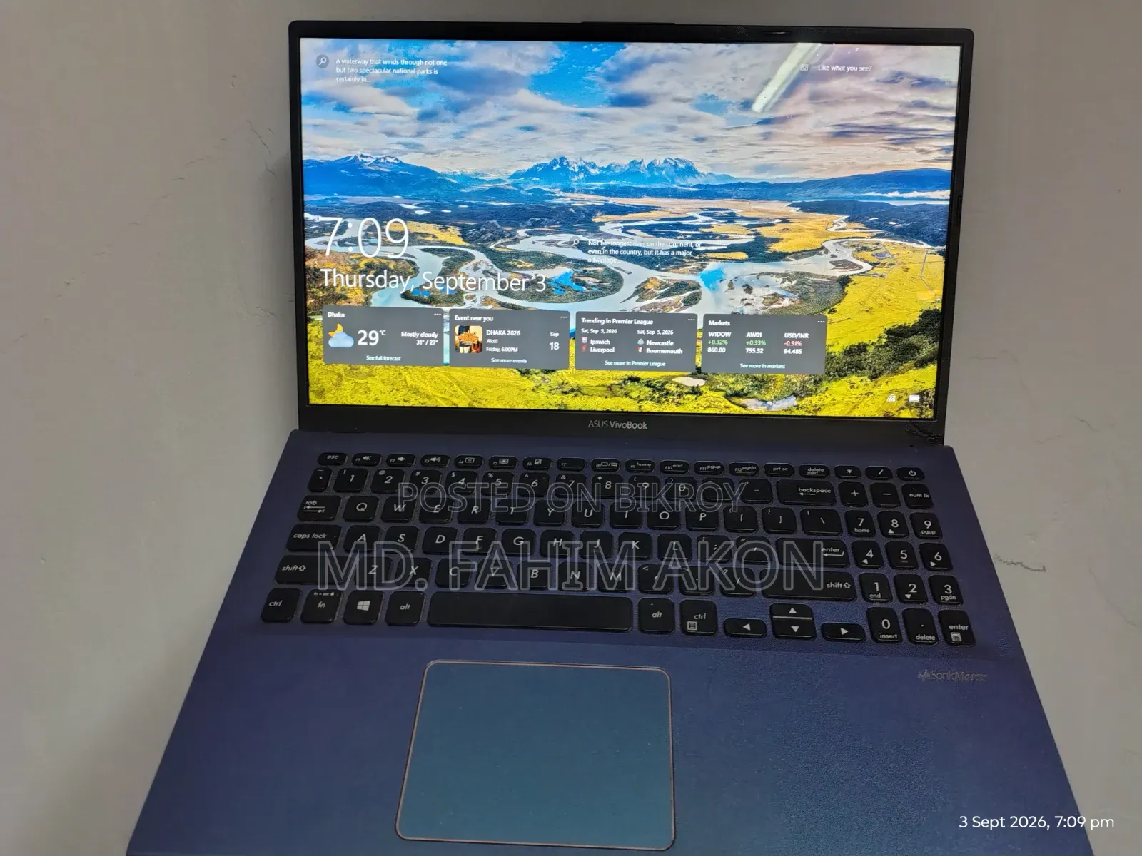Laptop Asus Vivobook 15 4GB Intel Core i3 SSD 256GB