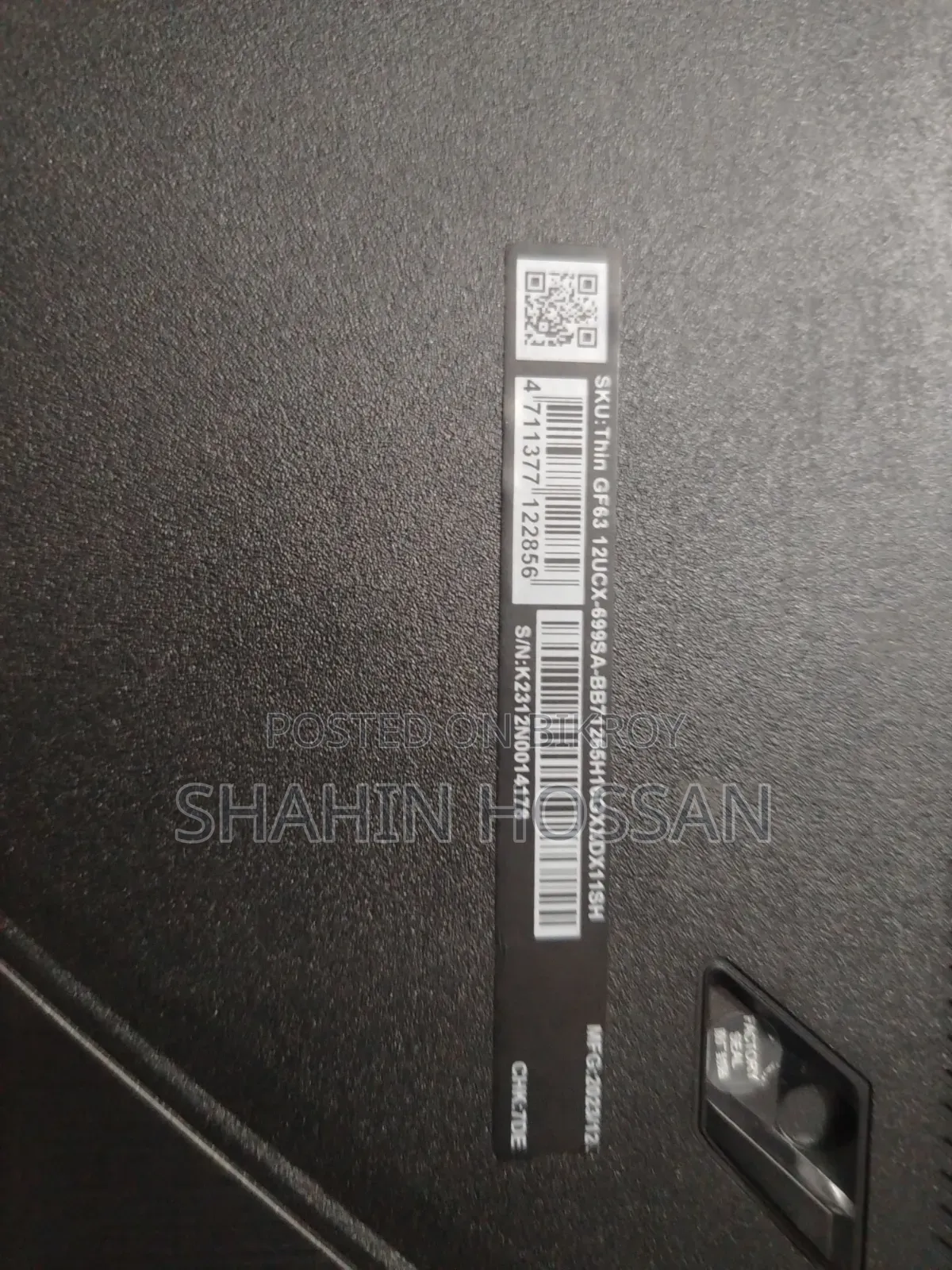 Laptop MSI GF63 8GB Intel Core i5 SSD 500GB