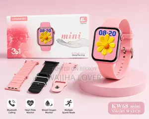 KW 68 Mini Smart Watch | 3 টি Extra Strap থাকবে।