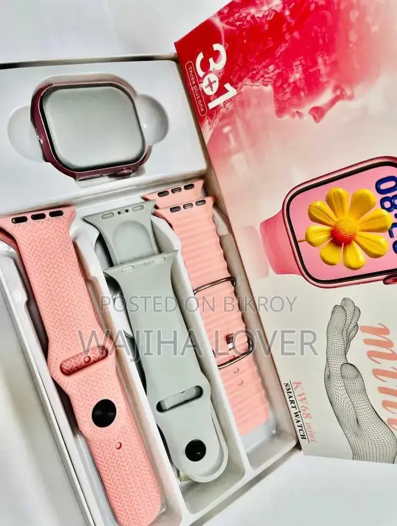 KW 68 Mini Smart Watch | 3 টি Extra Strap থাকবে।