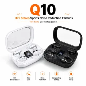 Q10 HiFi Stereo Sports Wireless Earbuds (2 Pairs) – 4-in-1 Combo Set.