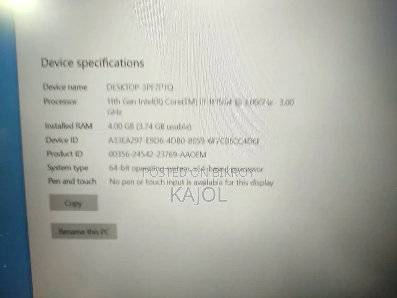 Laptop Dell Inspiron 15 3511 4GB Intel Core i3 SSD 1T