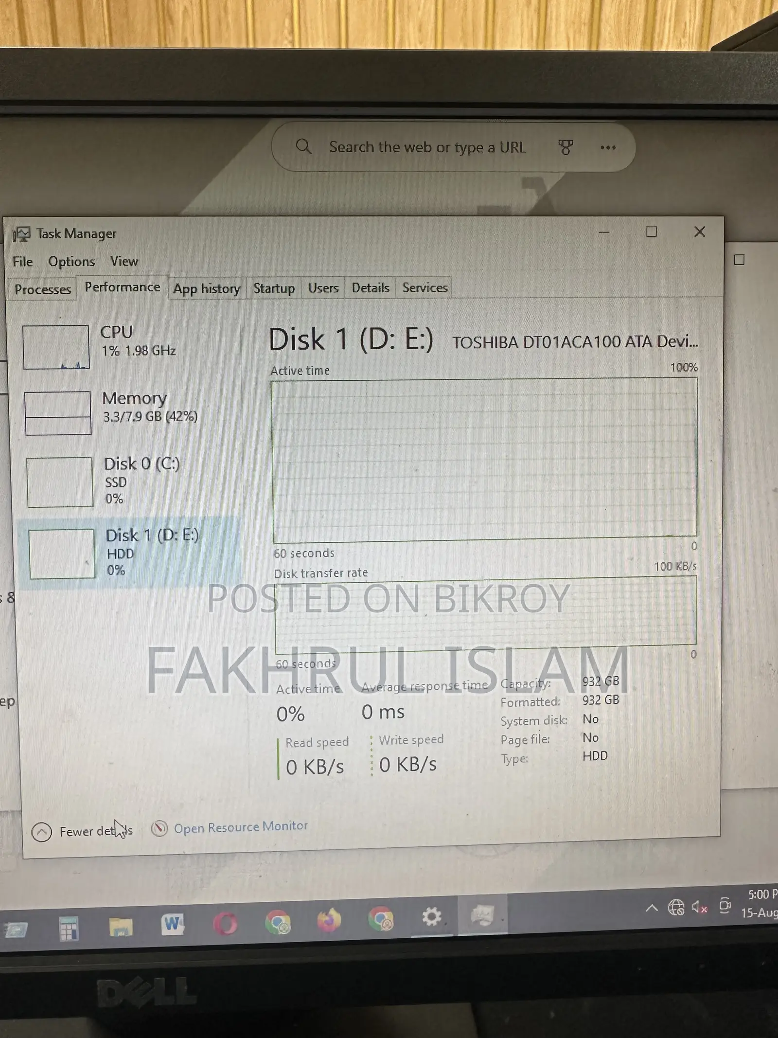 Desktop Computer 8GB Intel Core i5 HDD+SSD 1T
