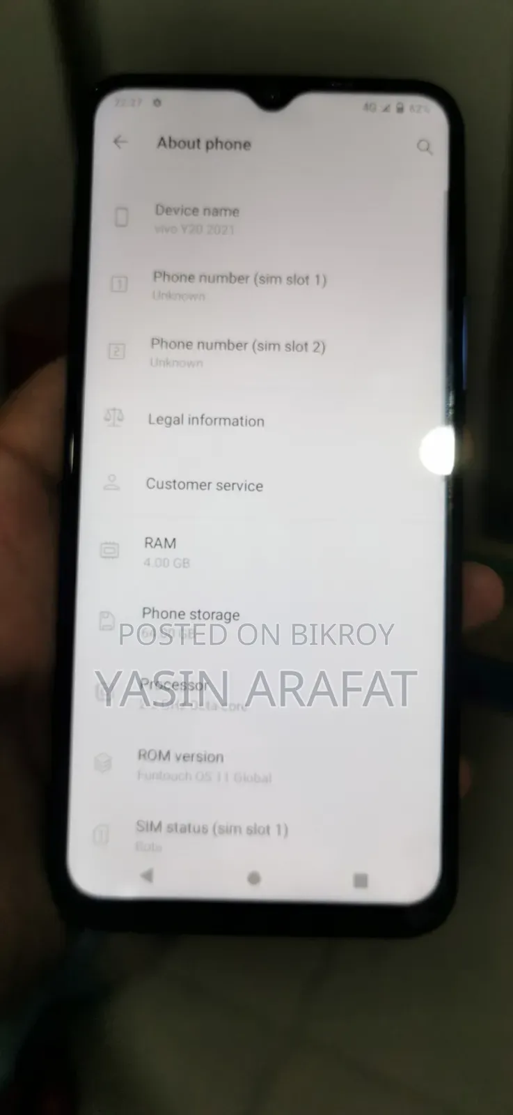 Vivo Y20 64 GB Blue