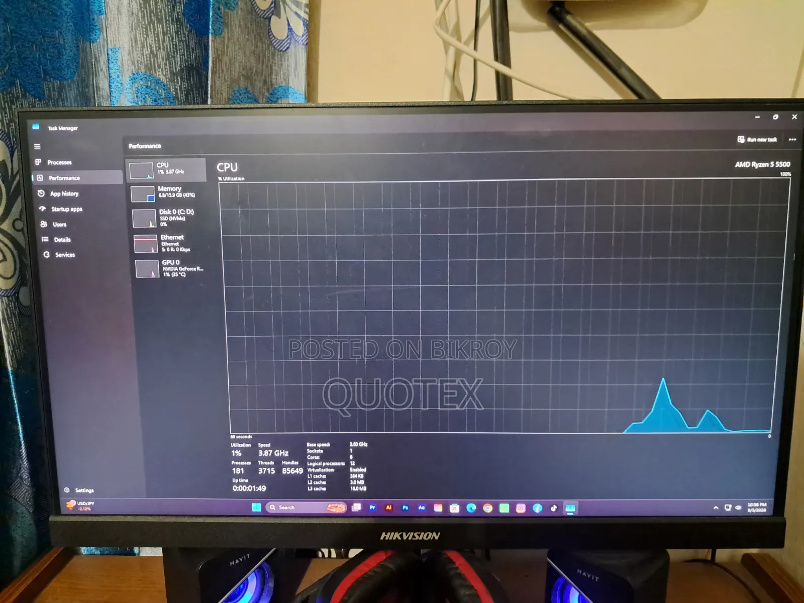 Desktop Computer 16GB AMD Ryzen 5 SSD 512GB