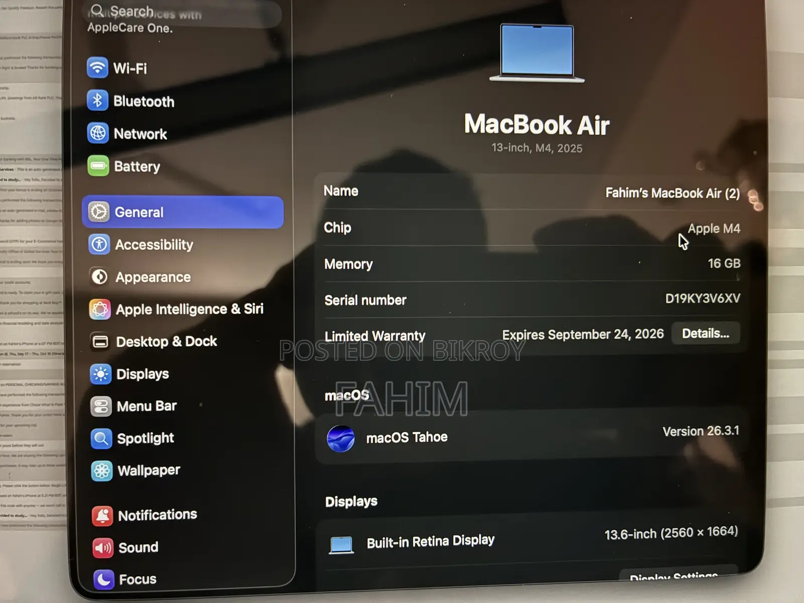 Laptop Apple MacBook Air 2025 M4 16GB Apple M4 SSD 256GB