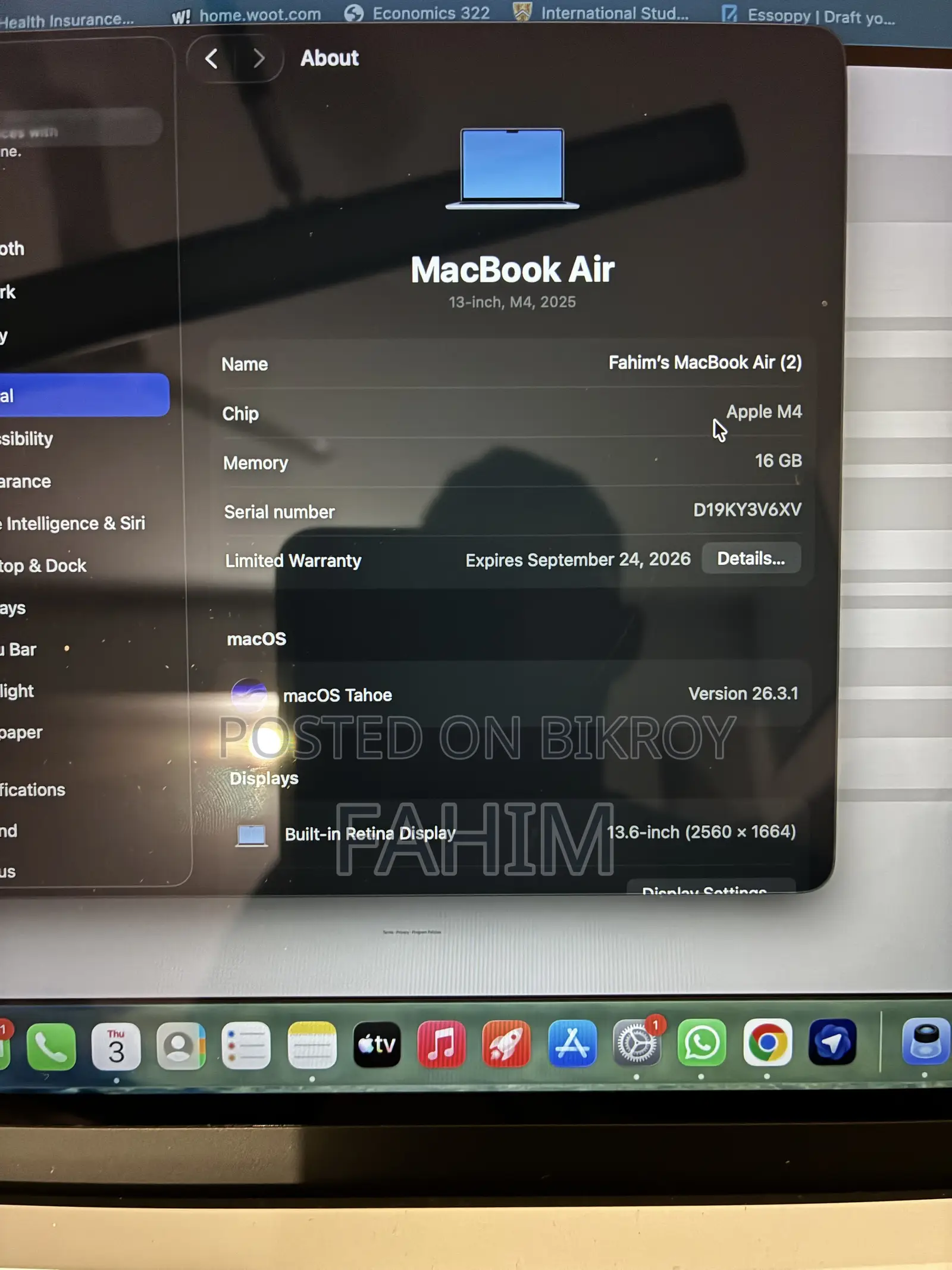 Laptop Apple MacBook Air 2025 M4 16GB Apple M4 SSD 256GB