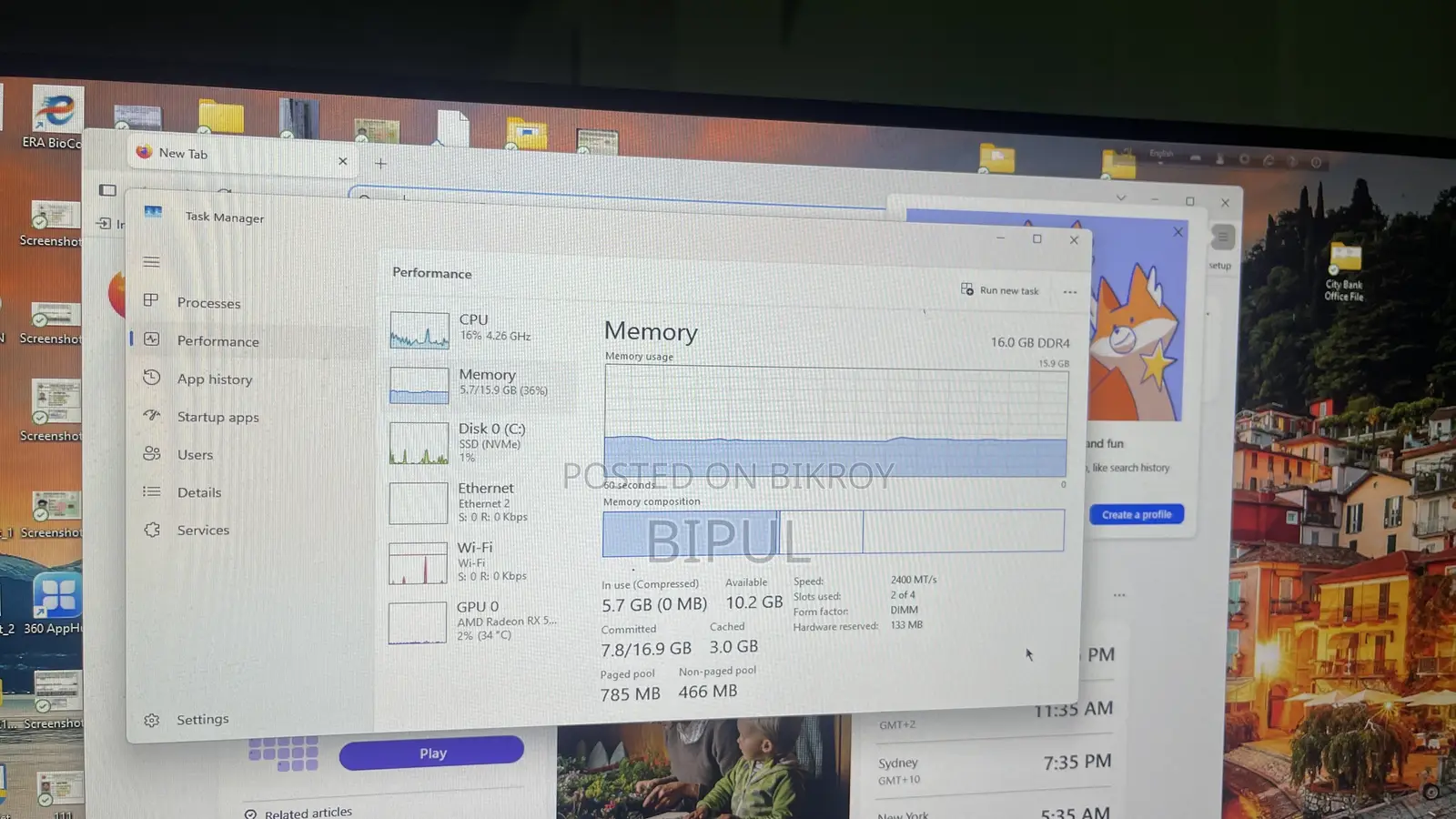 Desktop Computer Gigabyte 16GB AMD Ryzen 7 SSD 512GB