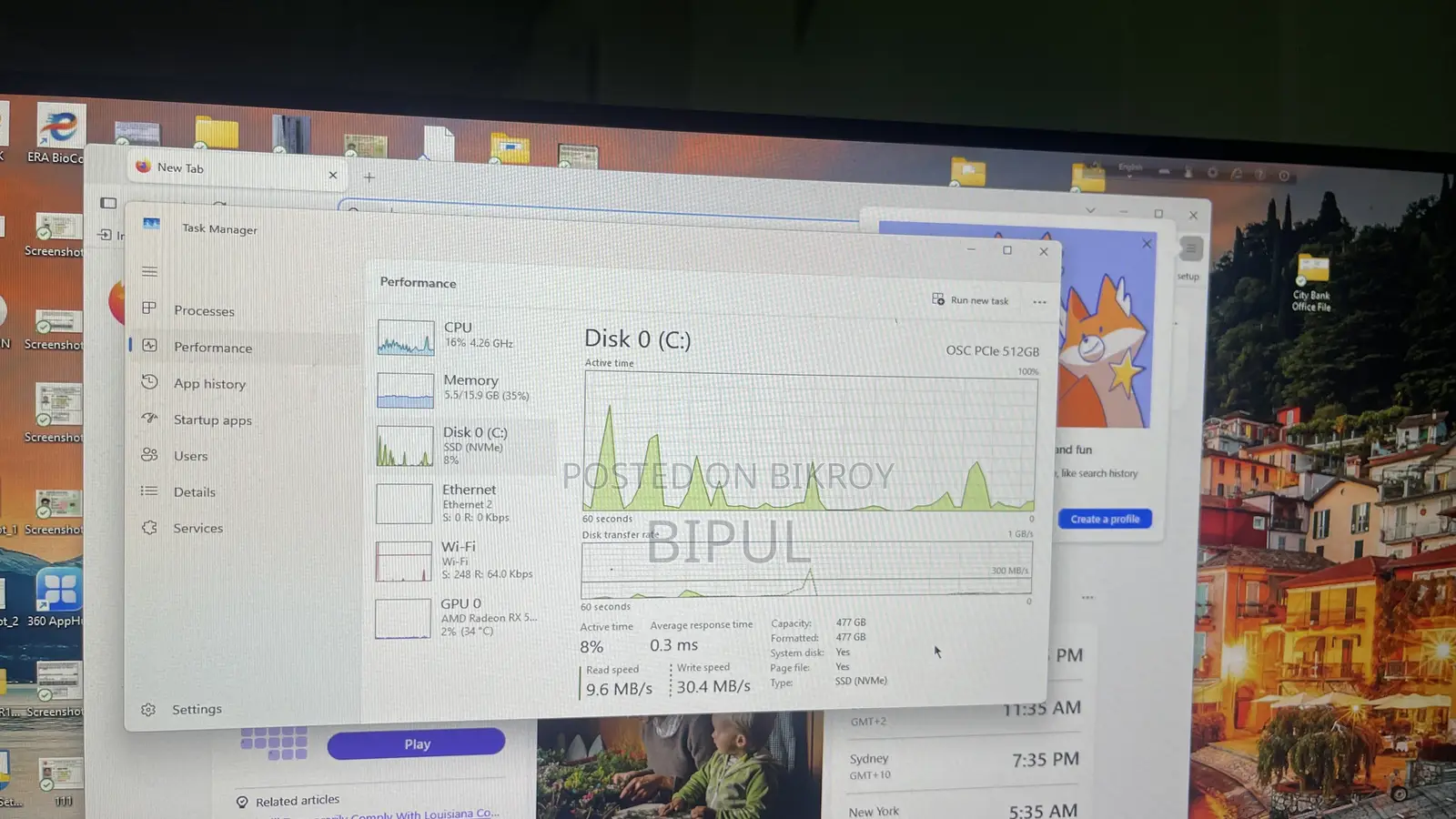 Desktop Computer Gigabyte 16GB AMD Ryzen 7 SSD 512GB