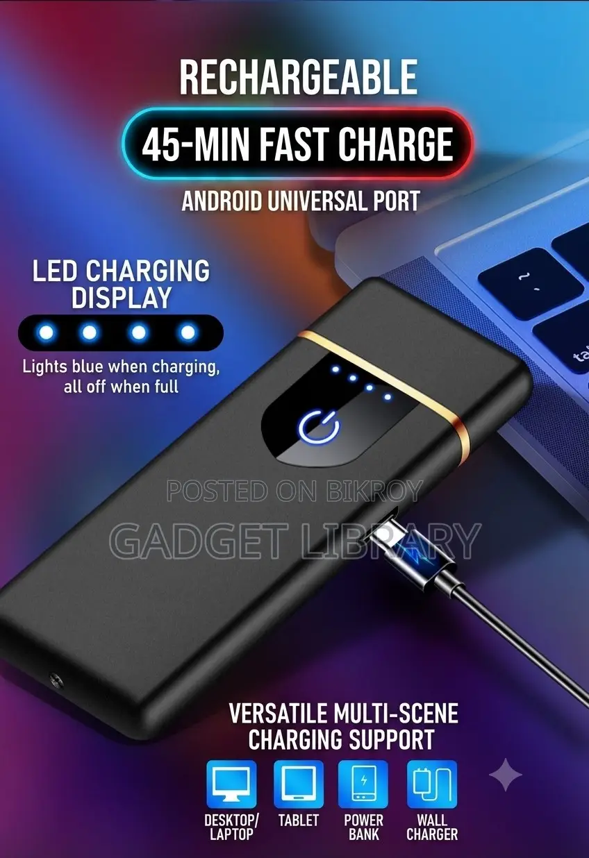 USB Rechargeable Electric Cigarette Lighter – Touch Sensor
