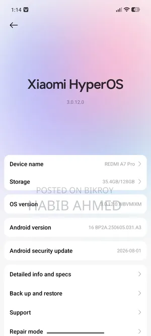 Xiaomi Redmi A7 Pro 128 GB Black