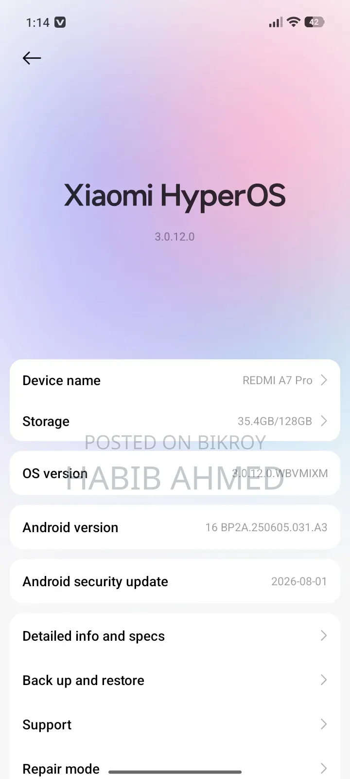 Xiaomi Redmi A7 Pro 128 GB Black
