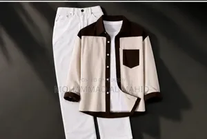 “Premium Maroon & White Casual Shirt Pant Set for Men”