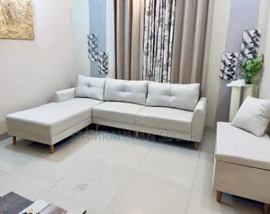 Premium L-Shaped Sectional Sofa Set With Storage Ottoman (Fresh)