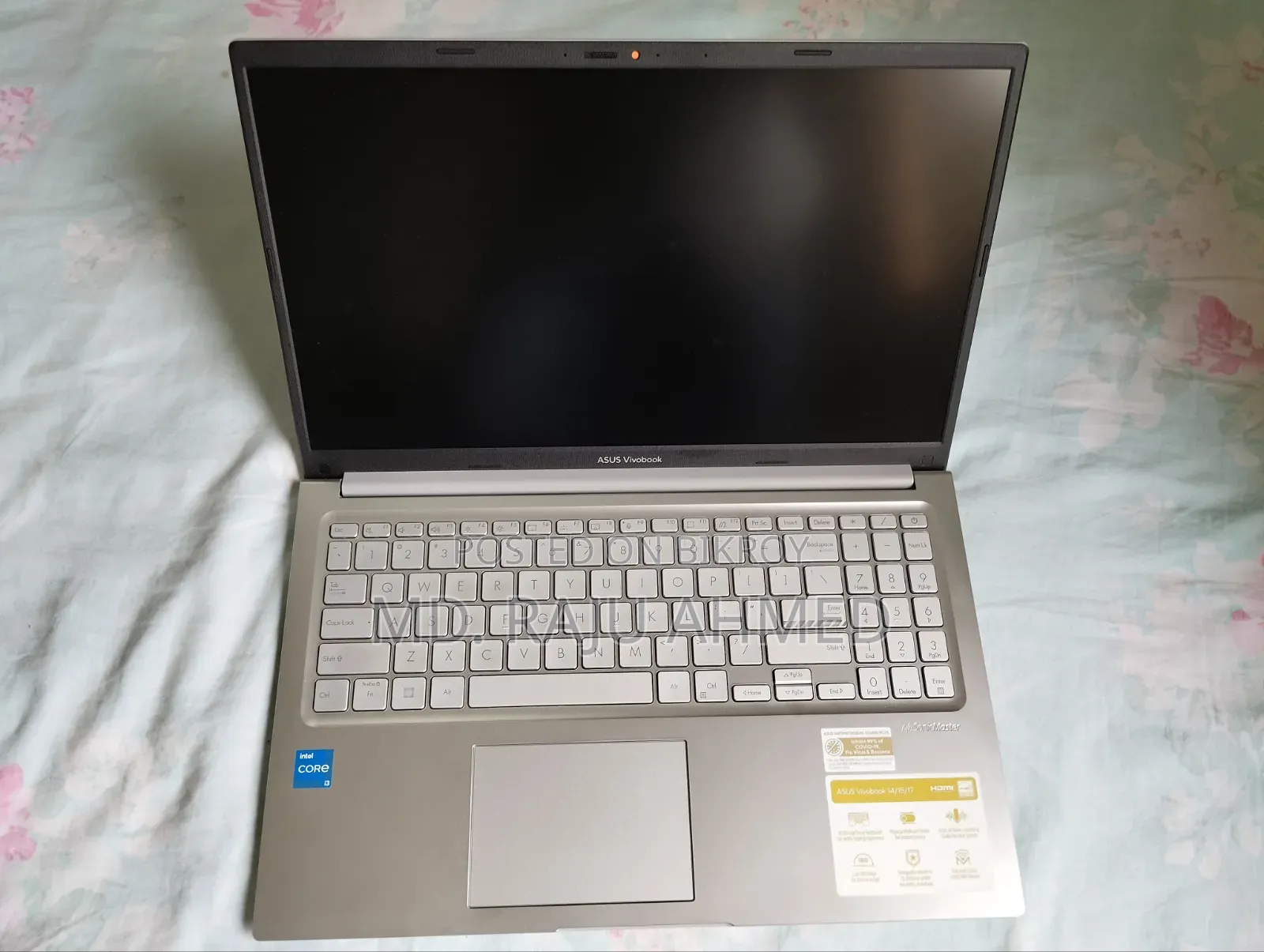 Laptop Asus Vivobook 15 8GB Intel Core i3 SSD 500GB