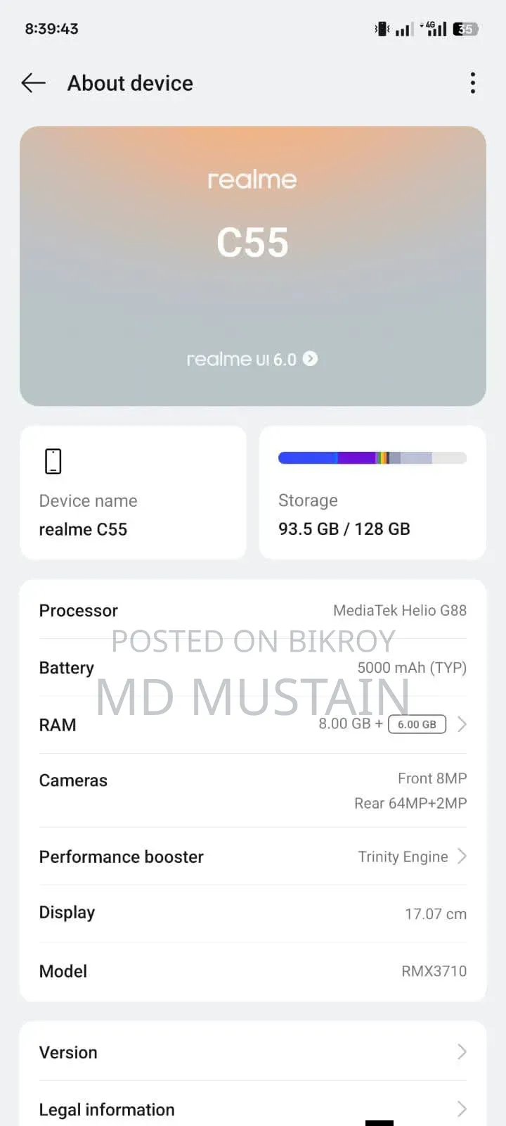 Realme C55 128 GB