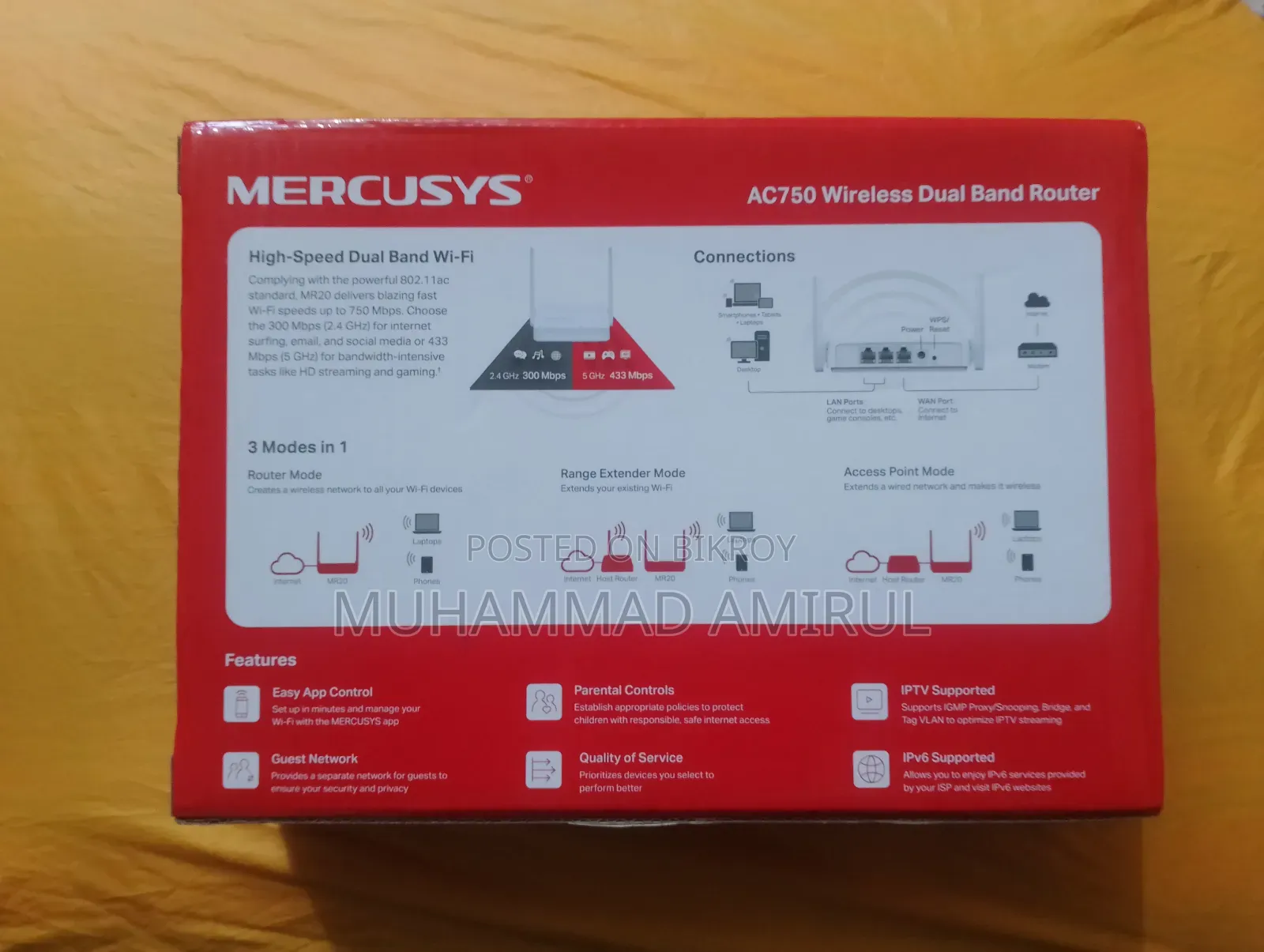 Mercusys AC750 Router + Huawei ONU সেল হবে।