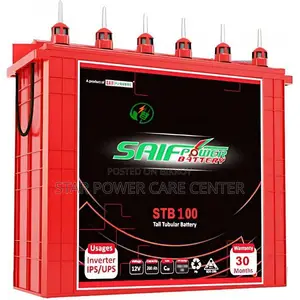 Saif Power STB100 Tall Tubular Battery