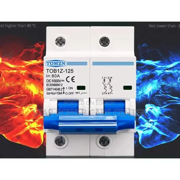 Tomzn TOB1Z-125 2P DC 1000V Miniature Circuit Breaker