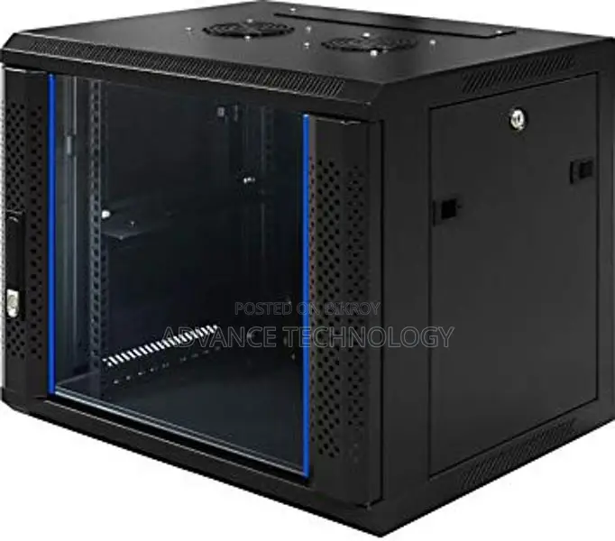 Toten 9U Server Rack Cabinet Tempered Glass Front Door 2-Fan