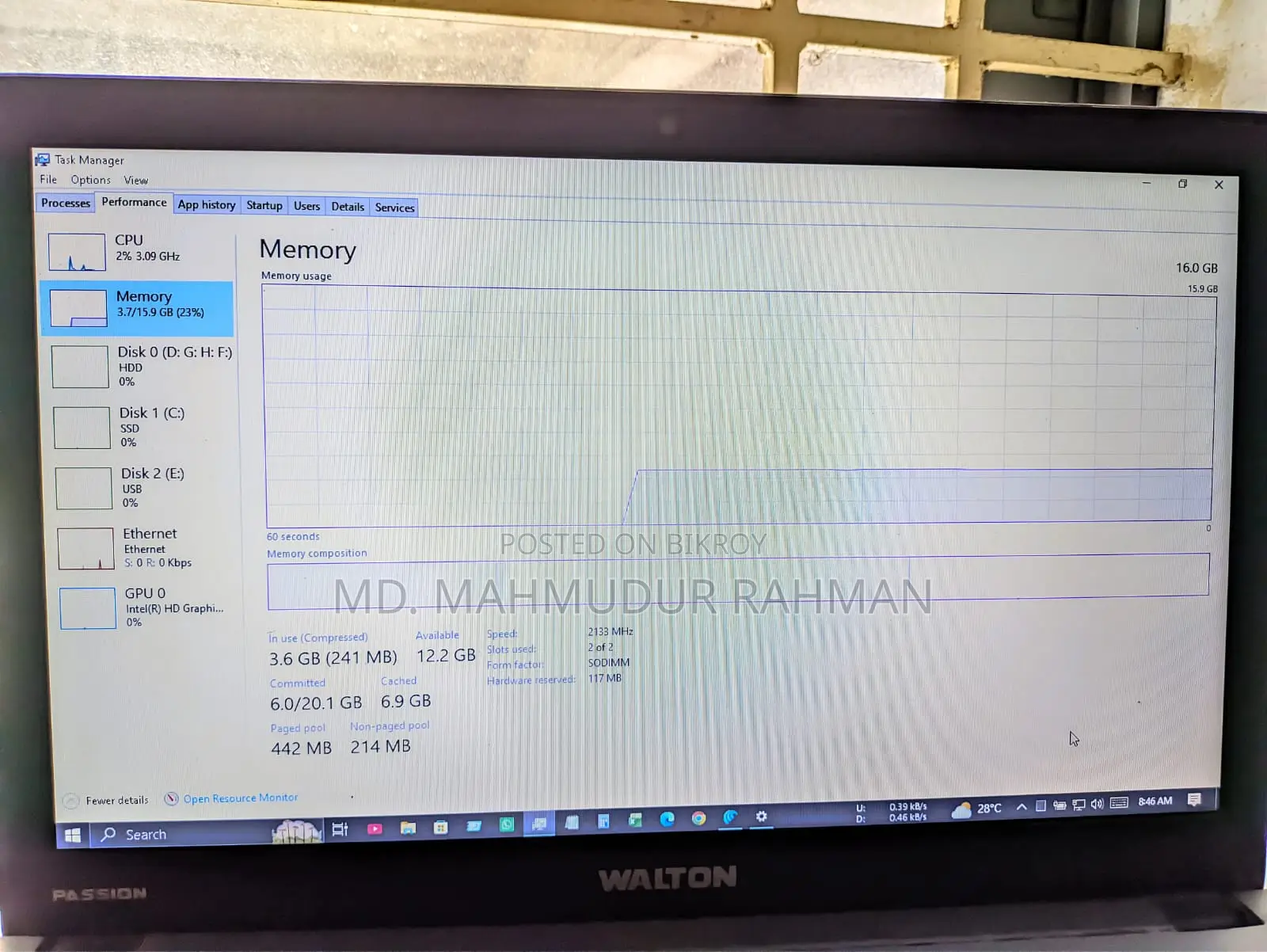 Laptop 16GB Intel Core i5 HDD+SSD 1T