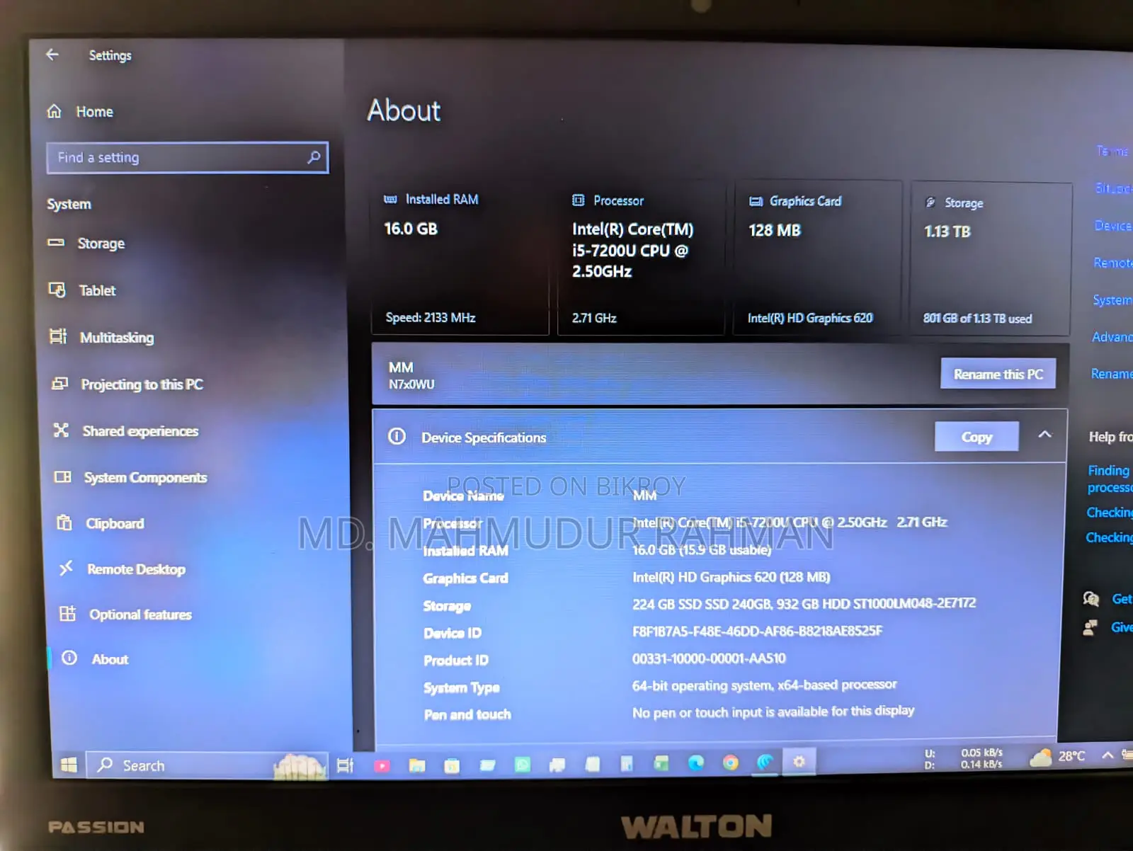 Laptop 16GB Intel Core i5 HDD+SSD 1T