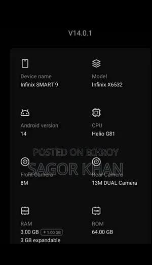 Infinix Smart 9 64 GB Gold