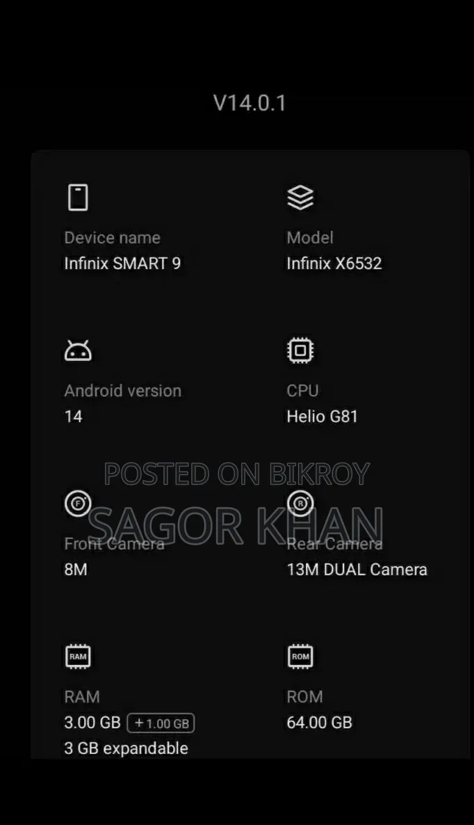 Infinix Smart 9 64 GB Gold