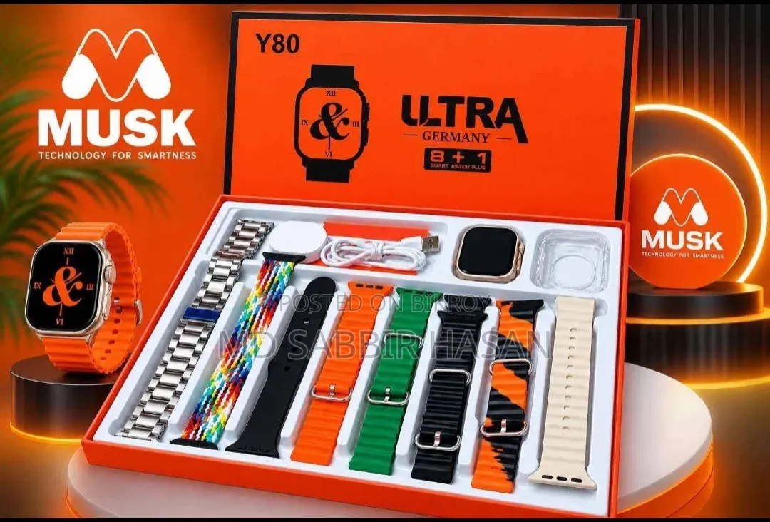 Y80 Ultra Smart Wtach 8 in 1 Combo No Advance