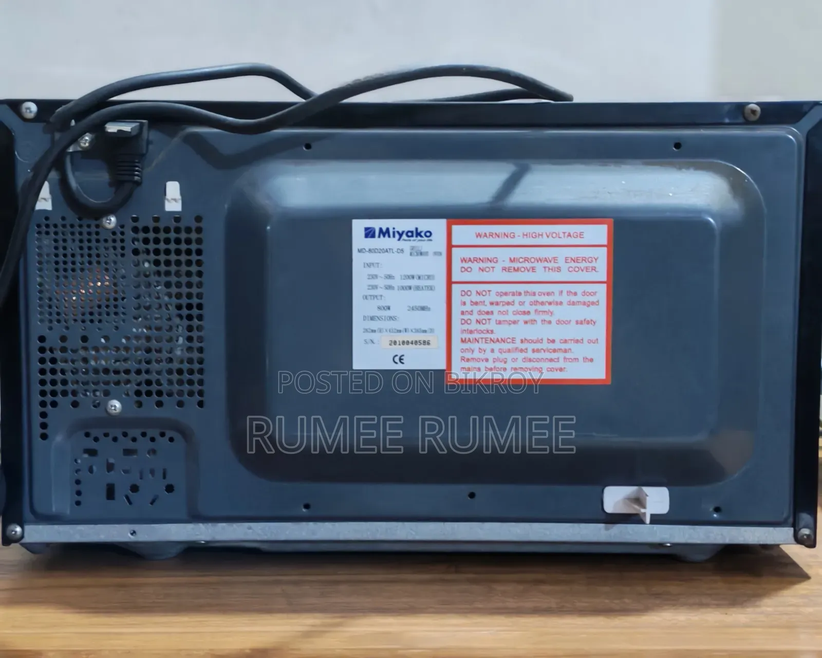 Miyako 20-Liter Microwave Oven