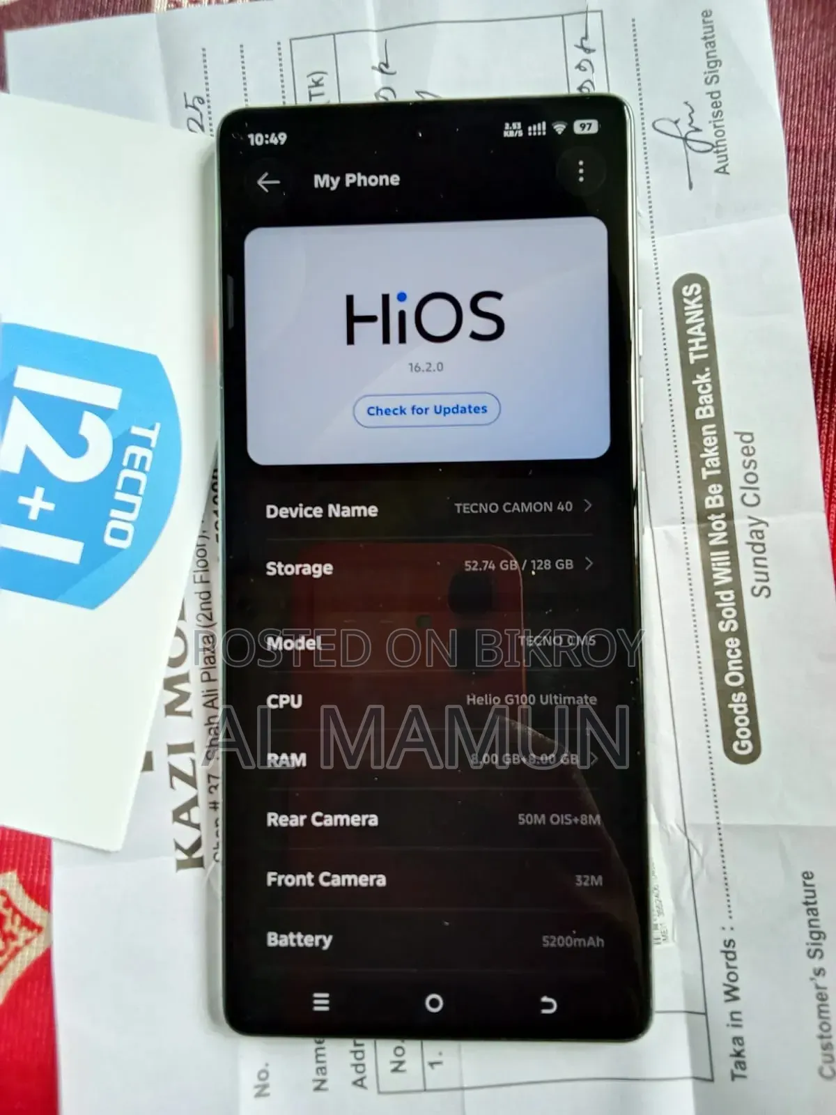 Tecno Camon 40 128 GB Gray