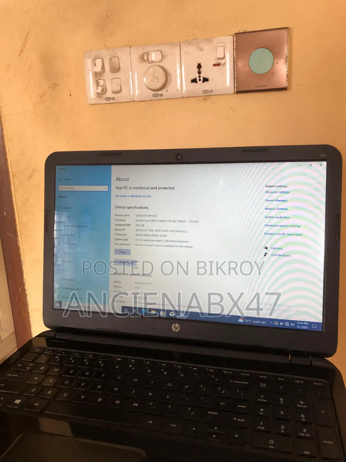 Laptop HP 250 G2 6GB RAM Intel Core i3 512GB SSD