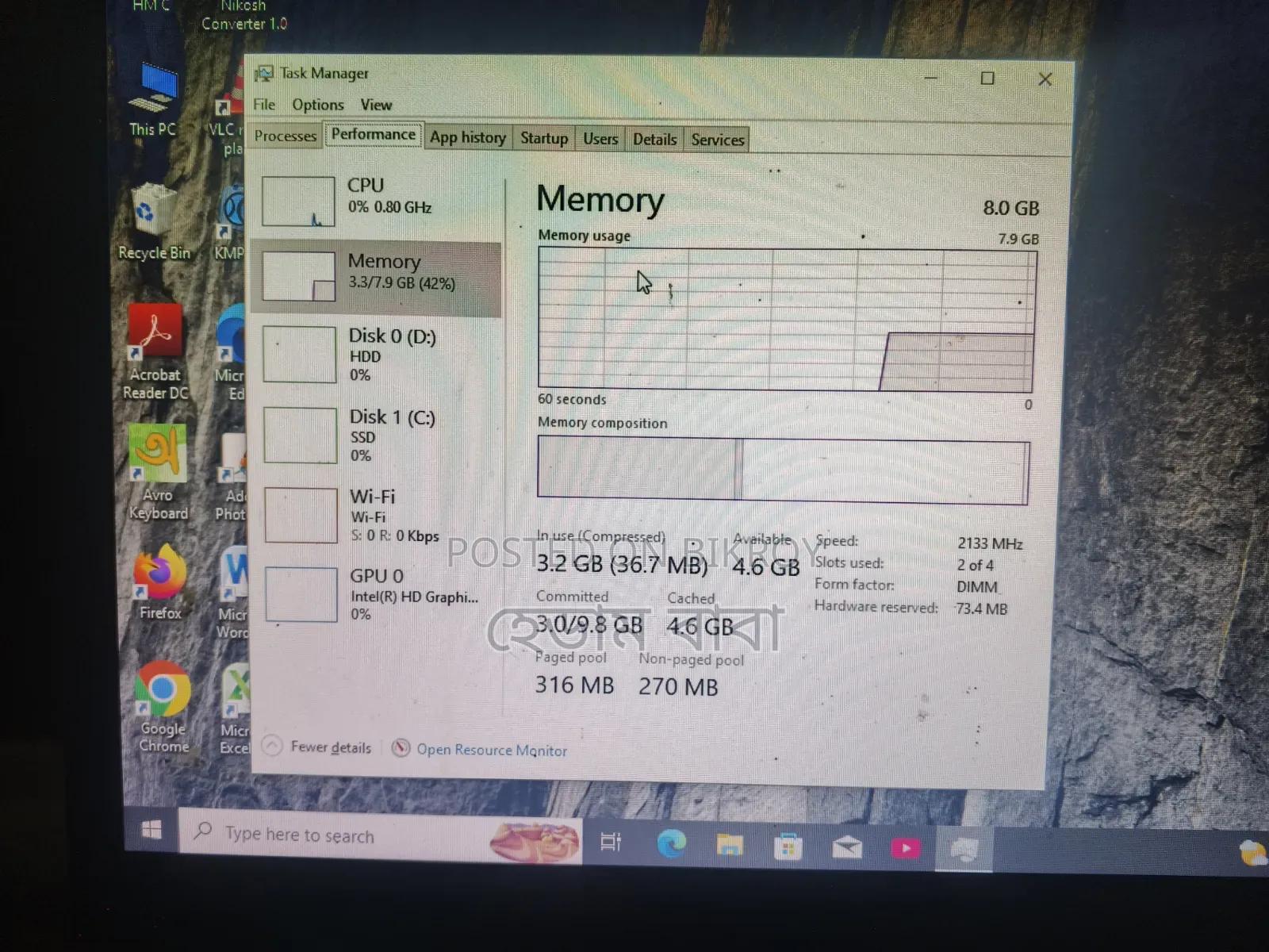 Desktop Computer 8GB Intel Core i3 HDD+SSD 500GB