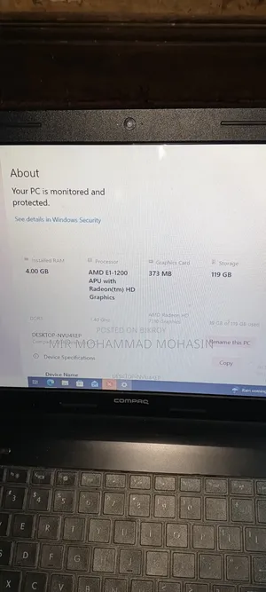 Laptop 4GB AMD SSD 128GB