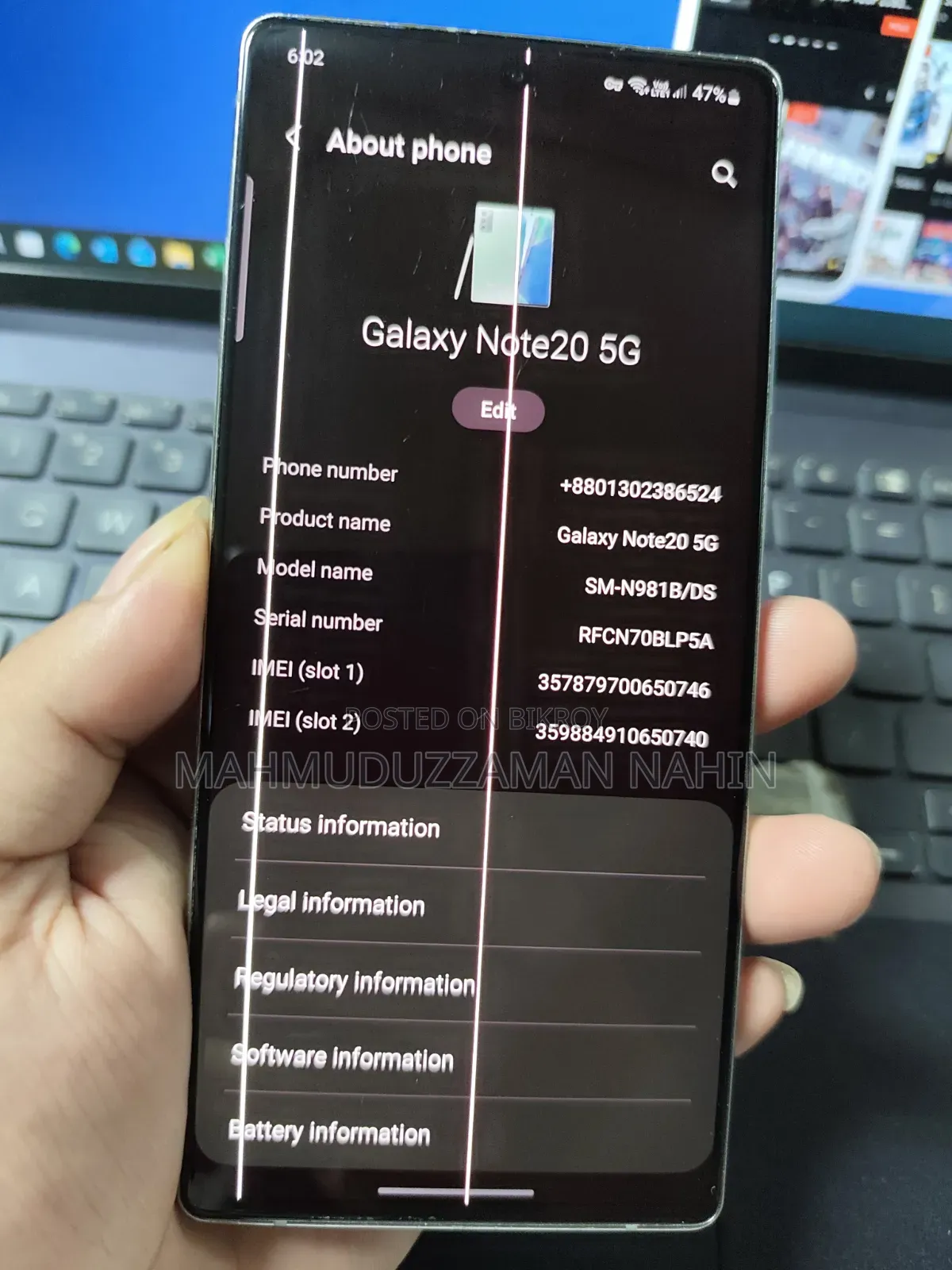 Samsung Galaxy Note 20 5G 256 GB Green