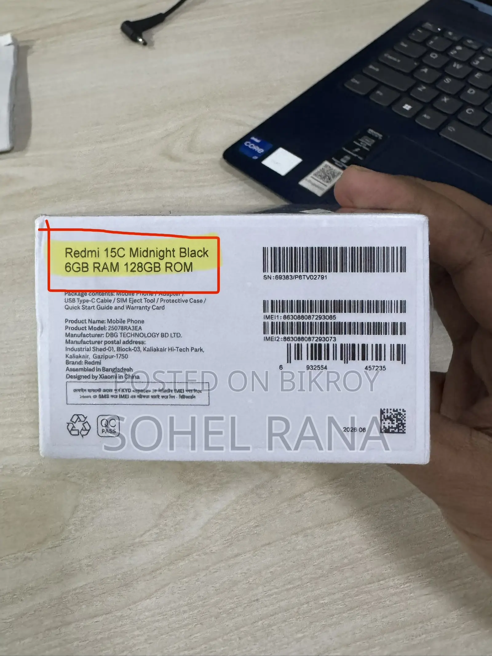 New Xiaomi Redmi 15C 4G 128 GB Black