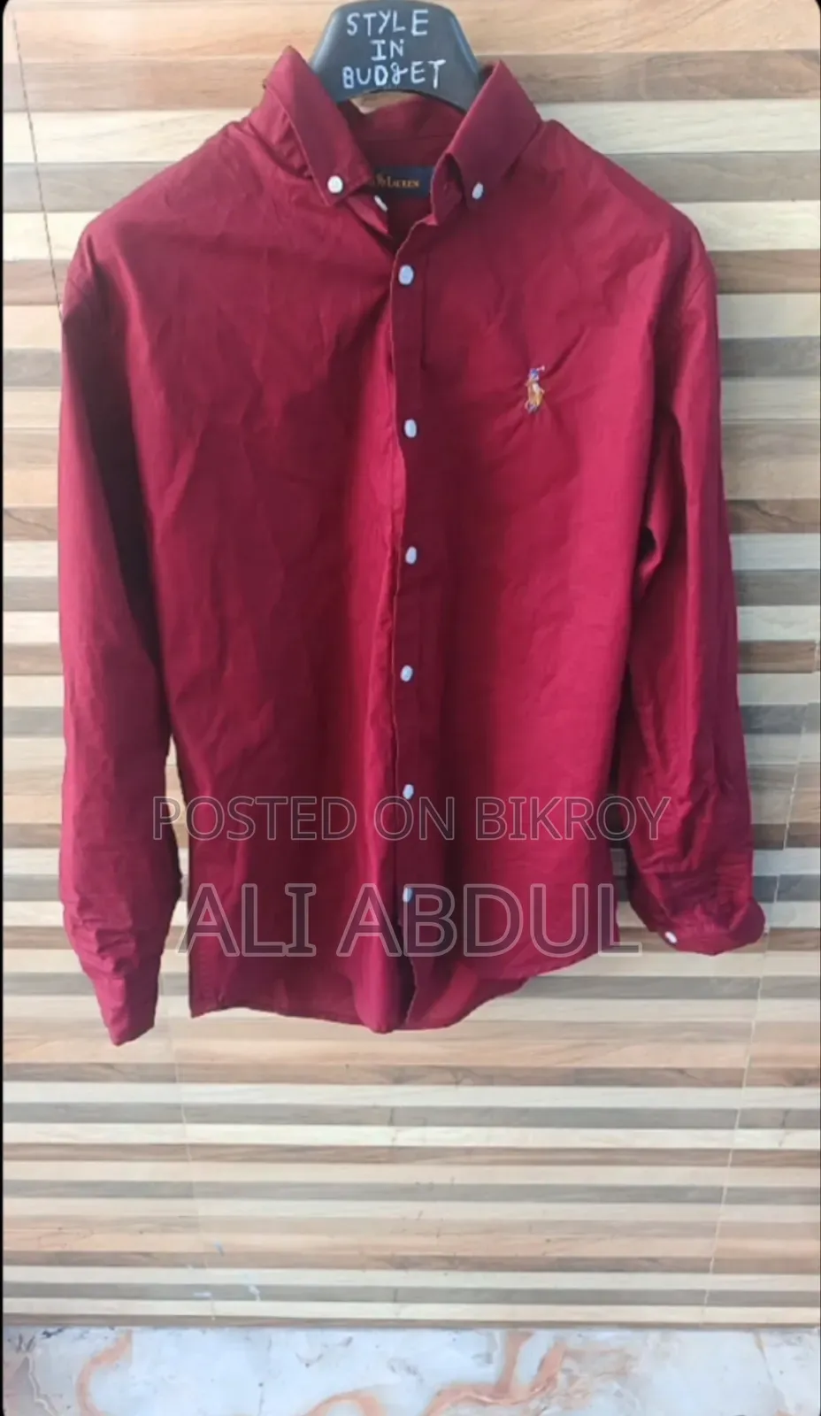 Ralph Lauren Maroon Oxford Shirt