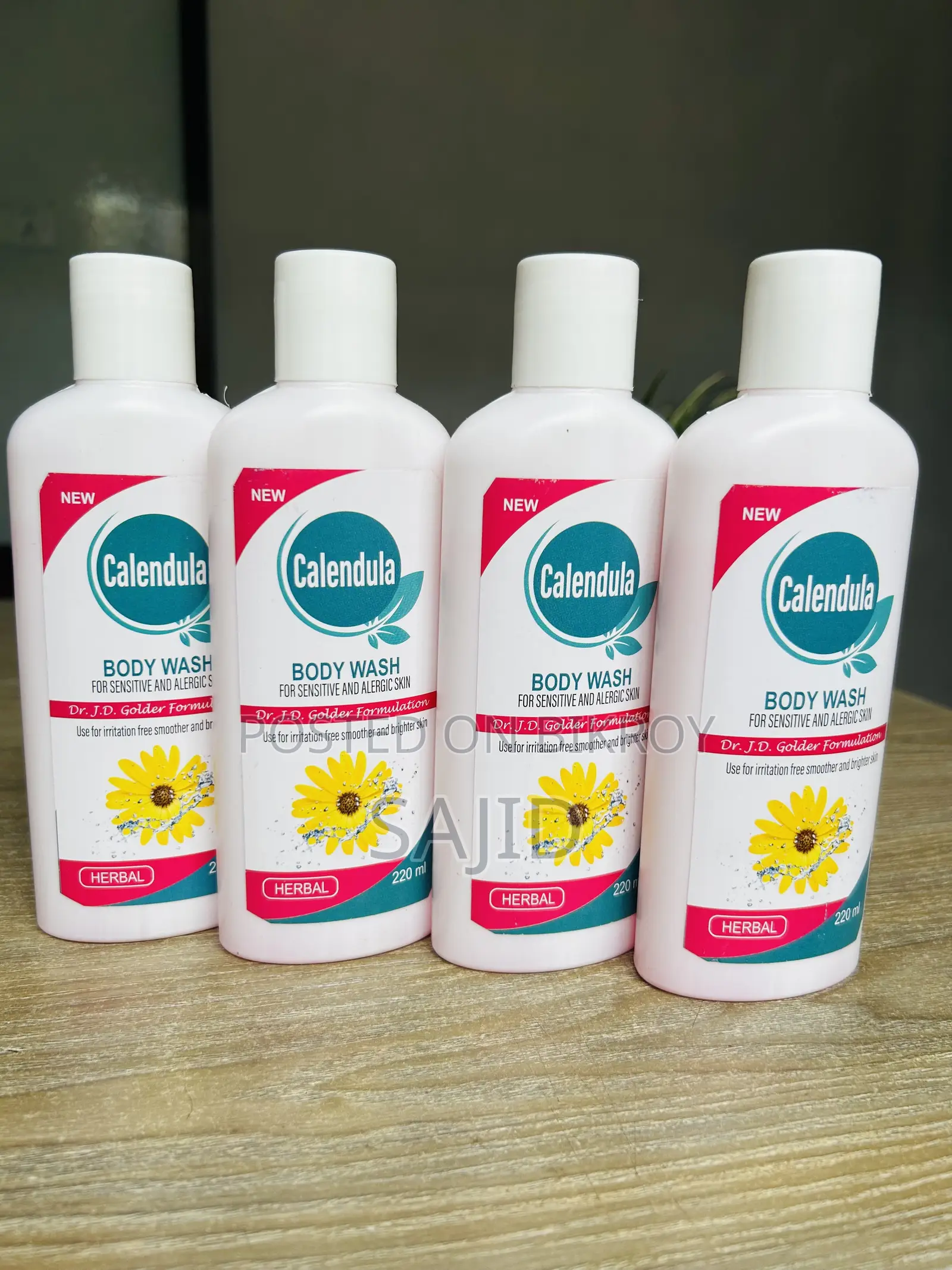 Calendula Body Wash 220ml – 4 Pieces Pack