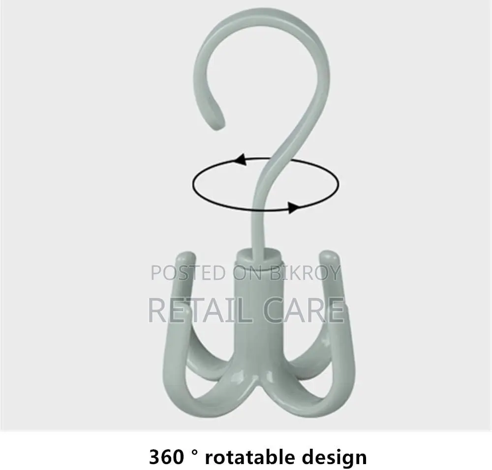 360° Rotating 4 Claw Hook Hanger for Clothes & Closet Organizer-3pcs