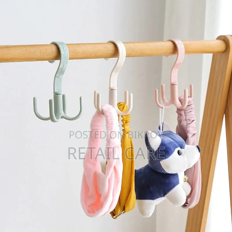 360° Rotating 4 Claw Hook Hanger for Clothes & Closet Organizer-3pcs