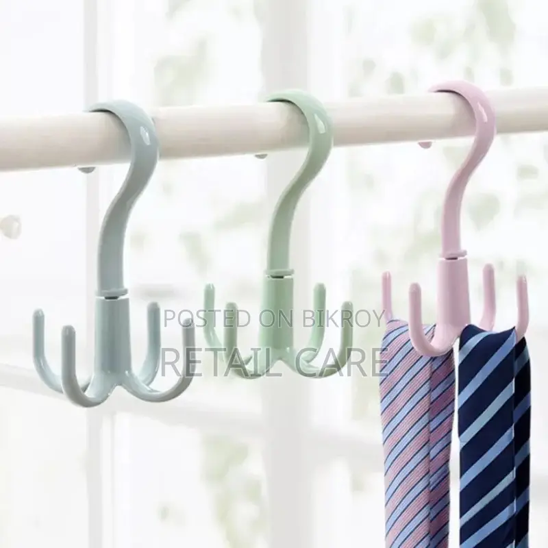 360° Rotating 4 Claw Hook Hanger for Clothes & Closet Organizer-3pcs