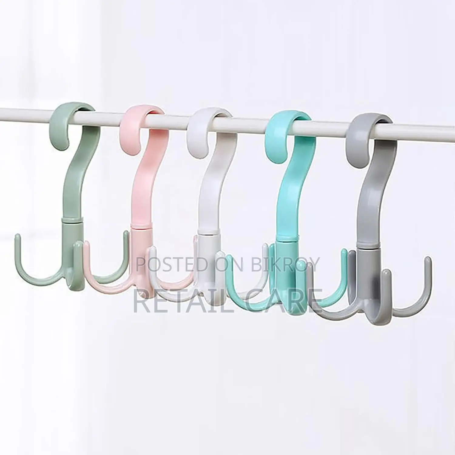 360° Rotating 4 Claw Hook Hanger for Clothes & Closet Organizer-3pcs