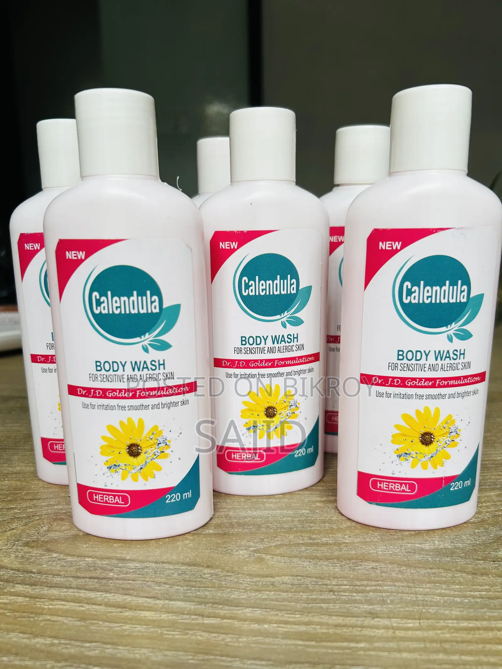 Calendula Body Wash 220ml – 6 Pieces| Body Wash for Dry & Itchy Skin