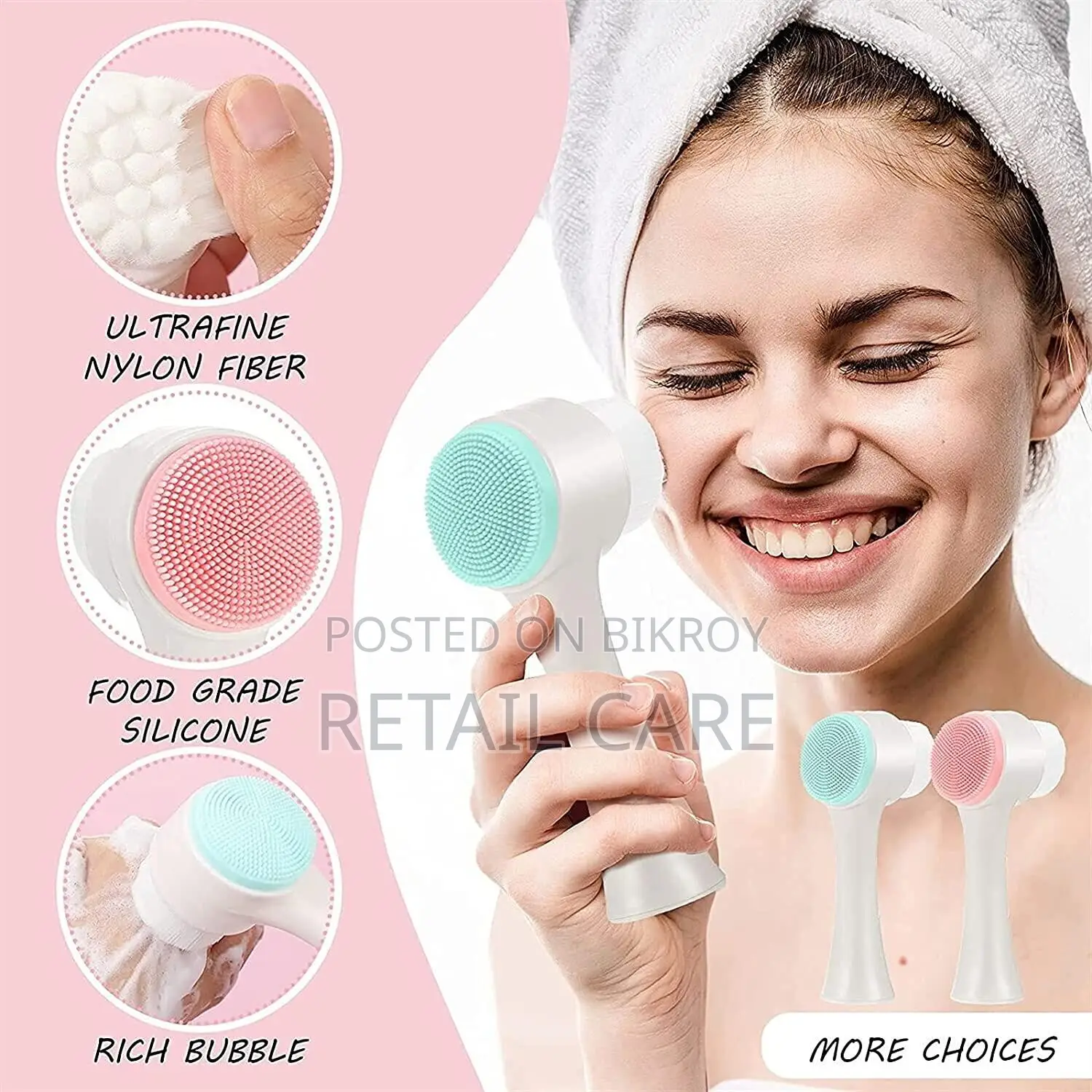 2-in-1 Silicone Facial Cleansing Brush & Face Massager