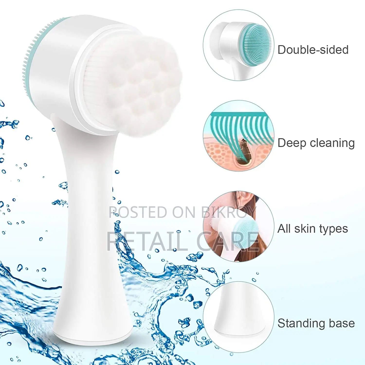 2-in-1 Silicone Facial Cleansing Brush & Face Massager